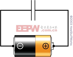 將電容器和電池毗連在一起