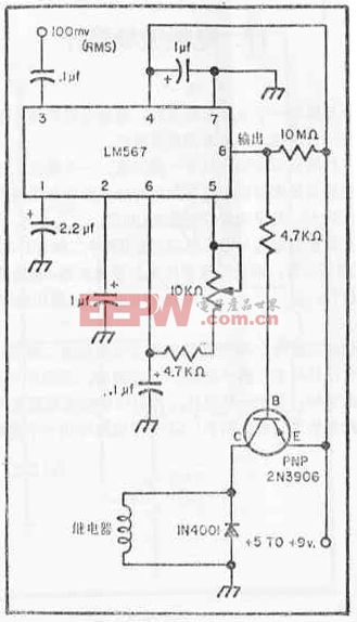 LM567通用音調(diào)譯碼器集成電路事情道理及應(yīng)用